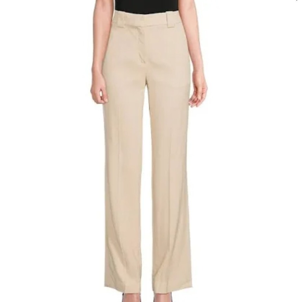New A.L.C. $495 Kennedy Trouser Pants Sheer Bliss Tan Slacks 10 NWT Straight Leg